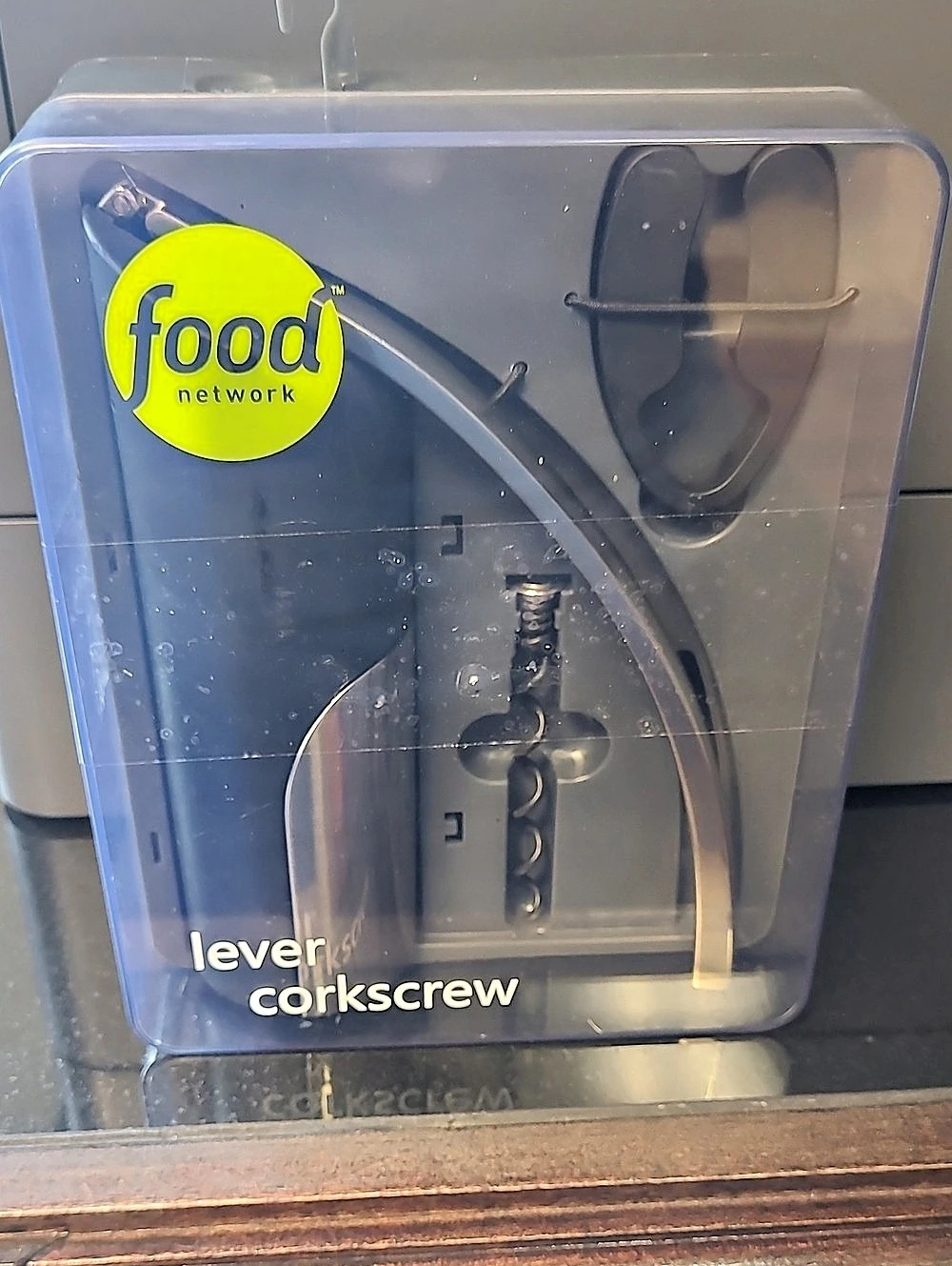 Food Network Lever Corkscrew Set Silver & Black